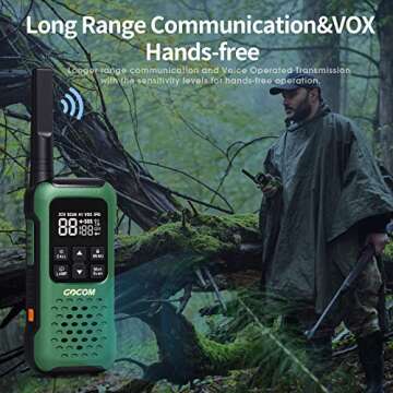 GOCOM G9 Waterproof Walkie Talkie for Adult Long Range, Floating Portable Two Way Radio, NOAA Weather Alert,SOS,Flashlight, Rechargeable 2 Way Raido for Adults (4 Pack)