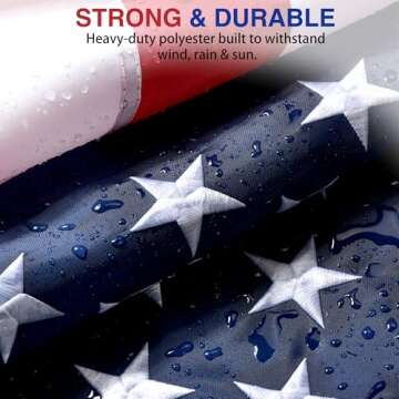 Heavy Duty American Flags with Embroidered Stars for Outdoor Use