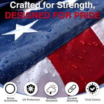 Heavy Duty American Flags with Embroidered Stars for Outdoor Use