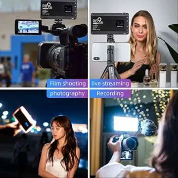 Weeylite RB9 RGB Video Light Panel Photography Portable LED Camera Lights 360° Full Color Videography Lighting,Rechargeable 3000mAh 2500-8500K Dimmable Light Panel Video Conference Lighting Kit
