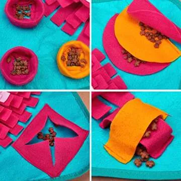 LIVACASA Snuffle Mat for Dogs Washable Pet Feeding Nosework Treats Mat Puzzle Training for Dogs Large Medium Puppies Non Slip Sniffing Slow Feeding Bowl for Cats