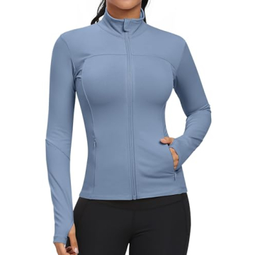 GYM RAINBOW Workout Jackets for Women, Full Zip Slim Fit Lightweight Athletic Running Sports Track J...
