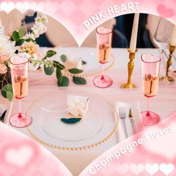 Heart Shaped Champagne Flutes - Perfect for Celebrations
