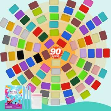 ARTPAR Air Dry Clay 90 Colors, Modeling Clay for Kids,Model Magic Clay,DIY Molding Clay Starter Kit ...