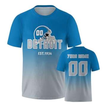 DDJAM Custom Men's Hoodie Football City Fans Gifts for Men Women Youth Pullover Hooded Sweatshirt Personalize Name & Number