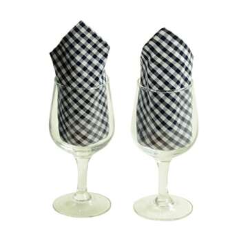 Picnic at Ascot - Wine Carrier Deluxe with Glass Wine Glasses and Accessories for Two, Navy/White