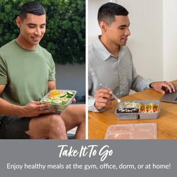 Bentgo 20-Piece BPA-Free 3-Compartment Meal Prep Containers