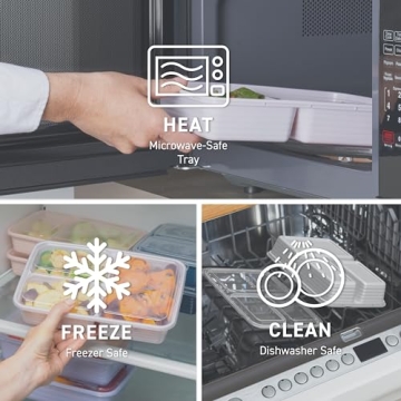 Bentgo 20-Piece BPA-Free 3-Compartment Meal Prep Containers