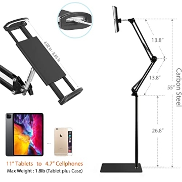 Hands-Free Tablet Floor Stand for All Devices