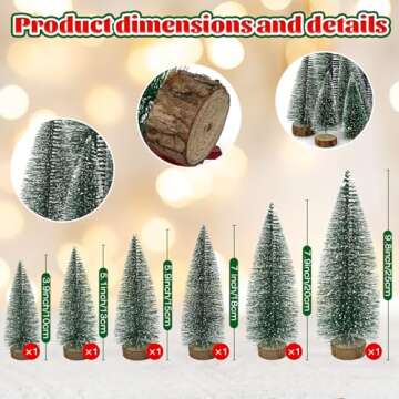 6 Pcs Small Christmas Trees Bottle Brush Christmas Trees Christmas Decorations, Small Christmas Pine...