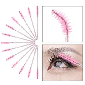 Tbestmax Pink Spoolies & Lip Brushes - 400 Pack