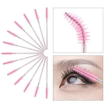 Tbestmax Pink Spoolies & Lip Brushes - 400 Pack