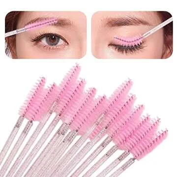 Tbestmax Pink Spoolies & Lip Brushes - 400 Pack