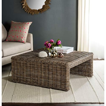 Stylish SAFAVIEH Natural Wicker Coffee Table