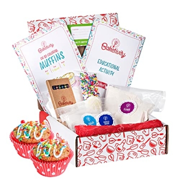BAKETIVITY Kids Baking DIY Activity Kit - Bake Delicious Confetti Muffins with Pre-Measured Ingredie...
