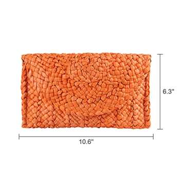 Freie Liebe Straw Clutch Purses for Women Summer Beach Bags Envelope Woven Clutch Handbags