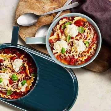 Artena Ceramic Soup & Sandwich Plate Combo Set