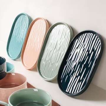 Artena Ceramic Soup & Sandwich Plate Combo Set