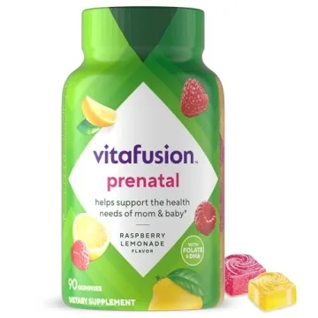 Vitafusion PreNatal Gummy Vitamins - Raspberry Lemonade, DHA & Folate, 90 Count for Expecting Mother...