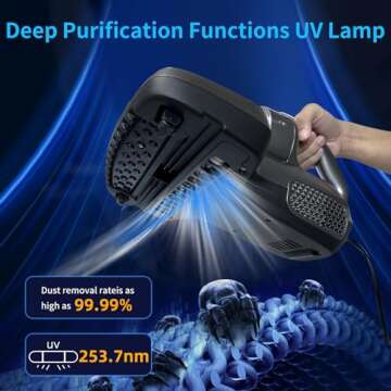 Ultibe Bed Vacuum Cleaner, UV Mattress Vacuum Cleaner with 14KPa Suction, High Heating Handheld Bed Cleaner, 450W Powerful Machine Cleaner for Bed, Pillows, Mattresses, Sofa and Carpets