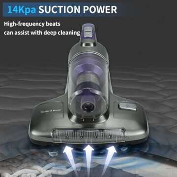 Ultibe Bed Vacuum Cleaner, UV Mattress Vacuum Cleaner with 14KPa Suction, High Heating Handheld Bed Cleaner, 450W Powerful Machine Cleaner for Bed, Pillows, Mattresses, Sofa and Carpets