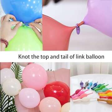 IN-JOOYAA 6 Inch Pearlescent White Link Balloon 50 Pcs Quick Link Balloons for Party Decoration