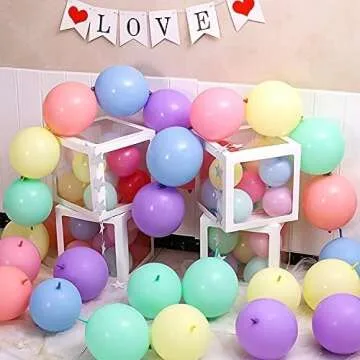 IN-JOOYAA 6 Inch Pearlescent White Link Balloon 50 Pcs Quick Link Balloons for Party Decoration