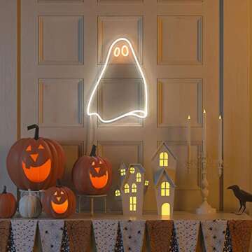 HT Halloween Neon Sign Light for Festive Decor