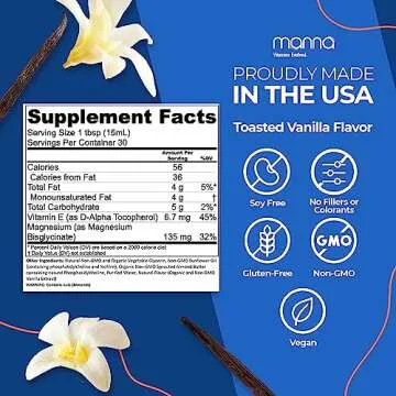 Manna Vitamins Evolved - Liposomal Magnesium, Liquid Magnesium, High Absorption Magnesium Glycinate Liquid for Women & Men Nanofuse Magnesium Supplement, Liquid Magnesium Glycinate, Magnesium Vitamin
