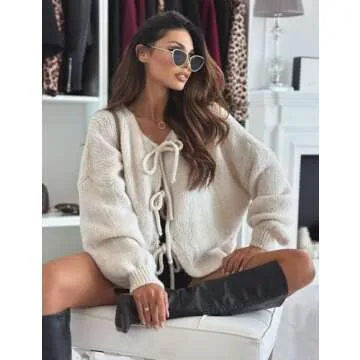 Chic Bow Front Cardigan for Stylish Women - Wyeysyt