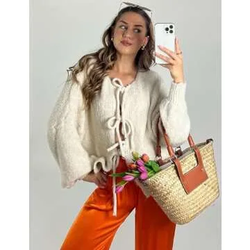 Chic Bow Front Cardigan for Stylish Women - Wyeysyt