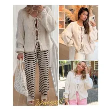 Chic Bow Front Cardigan for Stylish Women - Wyeysyt