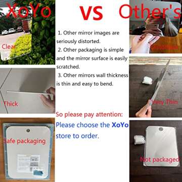 APHUIME XoYo-Large Fogless Shower Mirror （11inX7.48in）, Includes 1 Adhesive Hooks, Anit-Fog Show...