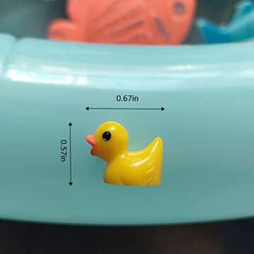 Tloml WU 180 Pcs Resin Duck Miniature Figures Micro Fairy Garden Landscape Aquarium Dollhouse Ornament Potted Plants Decoration DIY Slime Charms for Christmas Accessories (6 Color)