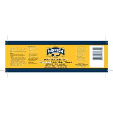 Amish Origins Arthritis Pain Relief Cream - 3.5 oz - Maximum Strength Deep Penetrating for Joint, Muscle, Knee, Back, Feet, Hand, Ankle, Aches, 1 Pack