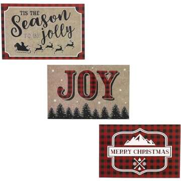 Sustainable Greetings 48 Pack Christmas Cards with Envelopes for Mailing and Sending Holiday Wishes, 4x6 Holiday Cards, Festive Red Plaid Greeting Cards for Xmas, 6 Assorted Designs