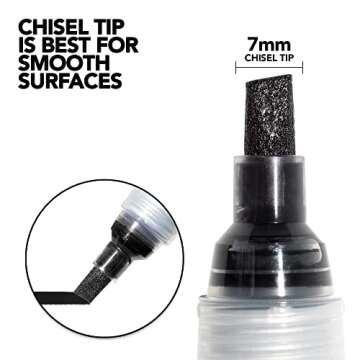 Krink K-71 Super Black Permanent Ink Marker - Bold and Opaque Fine Art Graffiti Markers for Any Surf...