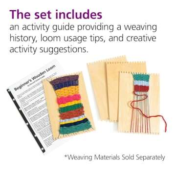 Colorations RLOOM Beginners Wooden Loom, Set of 12, for Kids, Arts & Crafts, Weaving, Craft Activity, Motor Skills, Critical Thinking, Basket, Jewelry, Crochet, Teaching, Educational