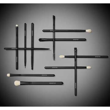 Morphe Eye Obsessed Makeup Brushes - 12 Piece Eyeshadow Brush Set - Lining, Blending & Angled Eyeshadow Brushes - Made with Natural & Synthetic Bristles and Includes Makeup Brush Case (12 Count)