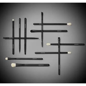 Morphe Eye Obsessed Makeup Brushes - 12 Piece Eyeshadow Brush Set - Lining, Blending & Angled Eyeshadow Brushes - Made with Natural & Synthetic Bristles and Includes Makeup Brush Case (12 Count)