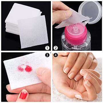 650 Pcs Lint Free Nail Wipes Nail Art Gel Polish Remover Cotton Pad