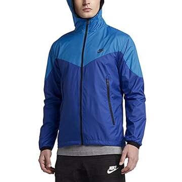 Nike Sportswear Mens Windrunner Hooded Track Jacket (Light Photo Blue/Game Royal/Black, XX-Large) (XX-Large)