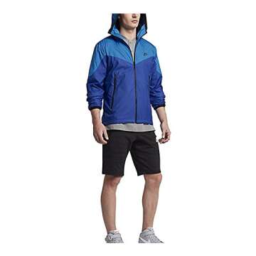 Nike Sportswear Mens Windrunner Hooded Track Jacket (Light Photo Blue/Game Royal/Black, XX-Large) (XX-Large)