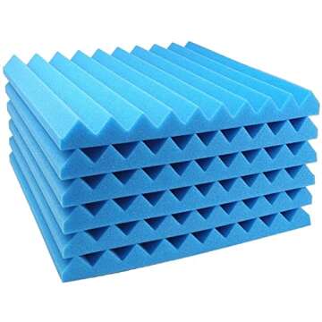 JBER 12 Pack Acoustic Foam Panels, 1" X 12" X 12" Sound Proof Foam Panels for Walls, High Desnsity S...