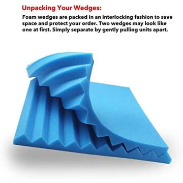 JBER 12 Pack Acoustic Foam Panels, 1" X 12" X 12" Sound Proof Foam Panels for Walls, High Desnsity Studio Soundproofing Wedges - Fire Resistant & Noise Absorbing for Studio, Office, Home (Blue)