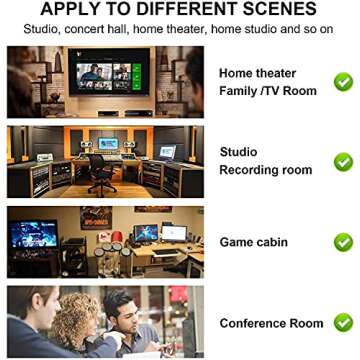 JBER 12 Pack Acoustic Foam Panels, 1" X 12" X 12" Sound Proof Foam Panels for Walls, High Desnsity Studio Soundproofing Wedges - Fire Resistant & Noise Absorbing for Studio, Office, Home (Blue)