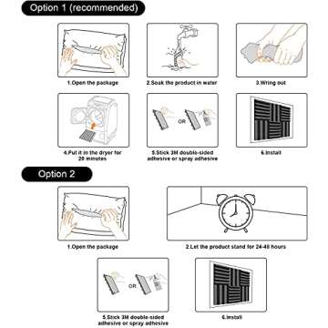 JBER 12 Pack Acoustic Foam Panels, 1" X 12" X 12" Sound Proof Foam Panels for Walls, High Desnsity Studio Soundproofing Wedges - Fire Resistant & Noise Absorbing for Studio, Office, Home (Blue)