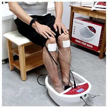veicomtech Ionic Foot Bath Detox Machine, Foot Detox Machine, Ionic Foot Spa Kit with 10 Ginger Tablets FIR Belt Massage Pads for Home use or Salon