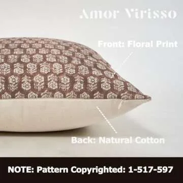 Amor Virisso Floral Pillow Covers 18x18 Couch Pillows for Living Room Farmhouse Neutral Pillow Cover...