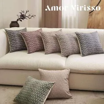 Amor Virisso Floral Pillow Covers 18x18 Couch Pillows for Living Room Farmhouse Neutral Pillow Covers Decorative Throw Pillow Covers Accent Sofa Pillows 1PC, Cognac Brown